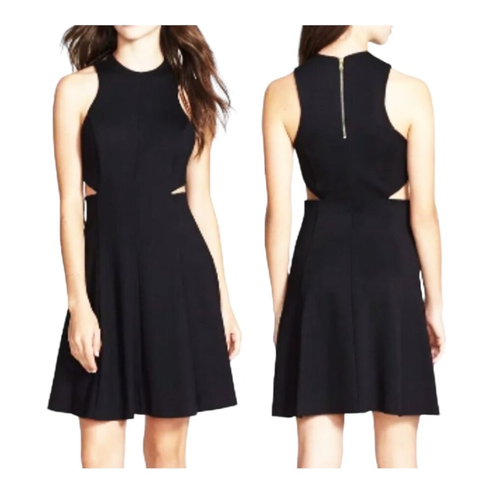 Amanda Uprichard XS/Small Ponte Black Sleeveless Cutout Dress